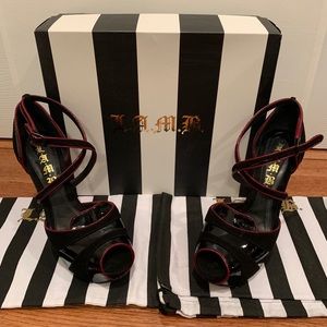 L.A.M.B Black Platform Heels